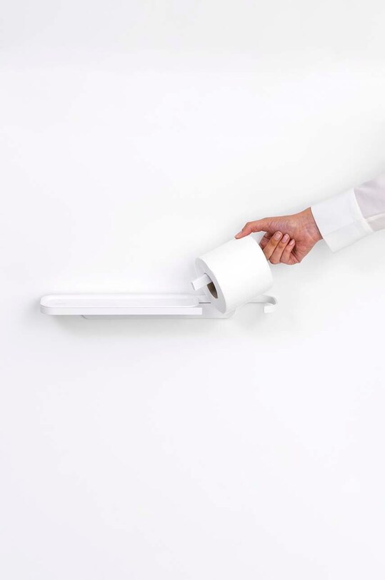 Brabantia suport hartie igienică cu raft alb 303142