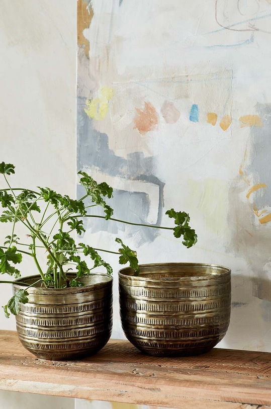 Salon i sypialnia Madam Stoltz zestaw osłonek na doniczki 4-pack P174.ABL zielony