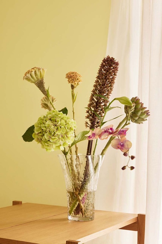 Dnevni boravak i spavaća soba Ukrasna vaza Hübsch Ruffle 661913 transparentna