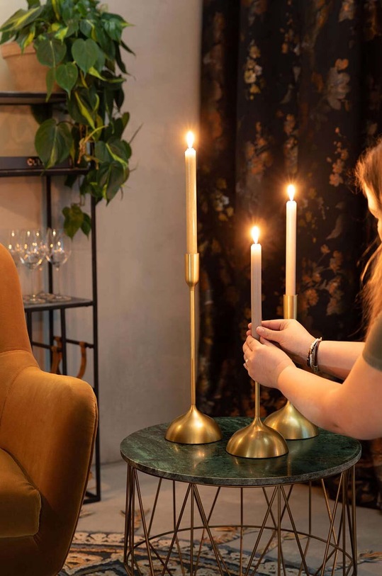 Living și dormitor Dutchbone set de sfeșnice Sesta 3-pack 8300010 galben