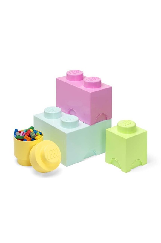 Lego set contenitori portaoggetti con coperchio pacco da 4 multicolore 40150802