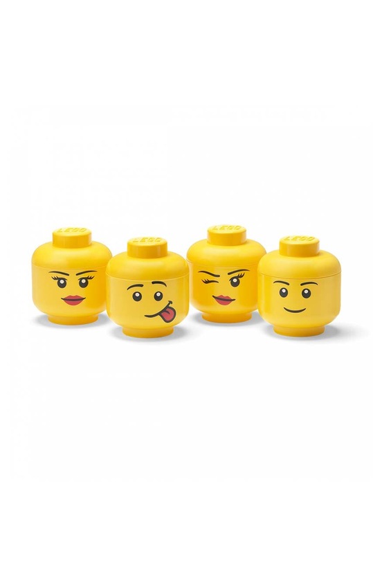 Σετ δοχείων αποθήκευσης με καπάκι Lego 4-pack κίτρινο 43330800