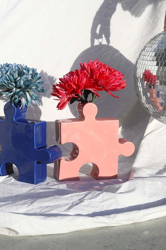 Obývací pokoj a ložnice Dekorativní váza Fluid Market Blue Puzzle Vase AAVSEPUZZLEBLUE námořnická modř