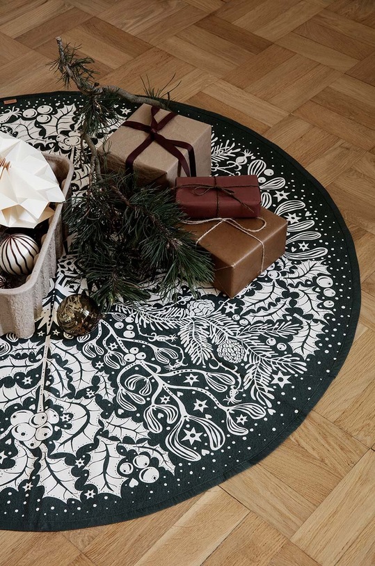 Koberec pod vianočný stromček ferm LIVING Winter Forest Tree Blanket zelená 1104266278