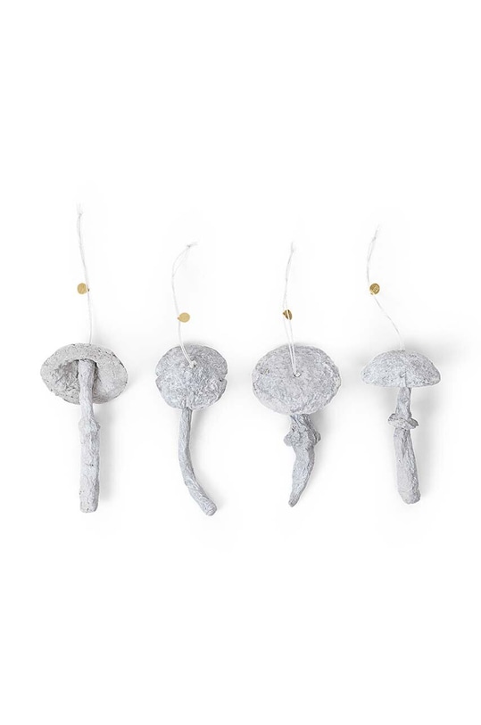 ferm LIVING set de decorațiuni de sarbatori Mushroom Ornaments 4-pack alb 1104267522