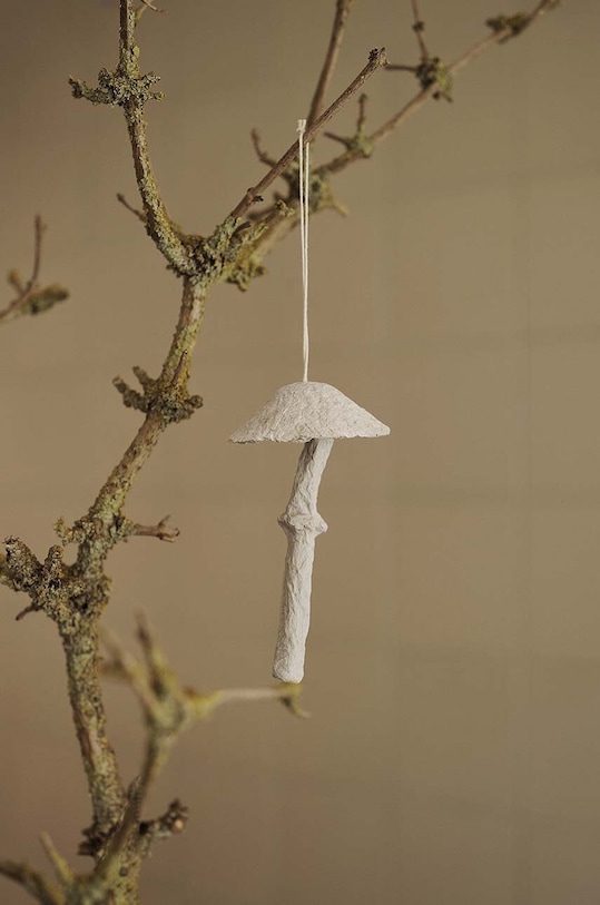 ferm LIVING set de decorațiuni de sarbatori Mushroom Ornaments 4-pack alb 1104267522