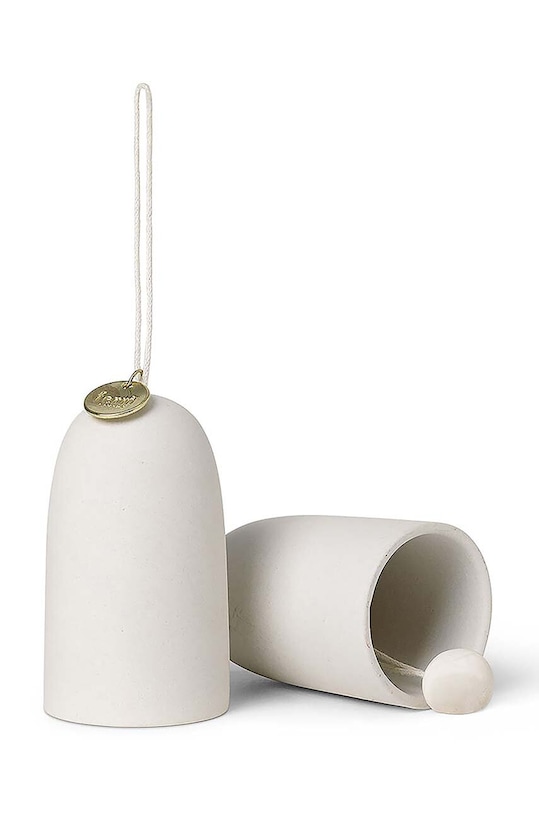 Vánoční dekorace ferm LIVING Bell Ceramic Ornaments 2-pack 1104264592 bílá AA00