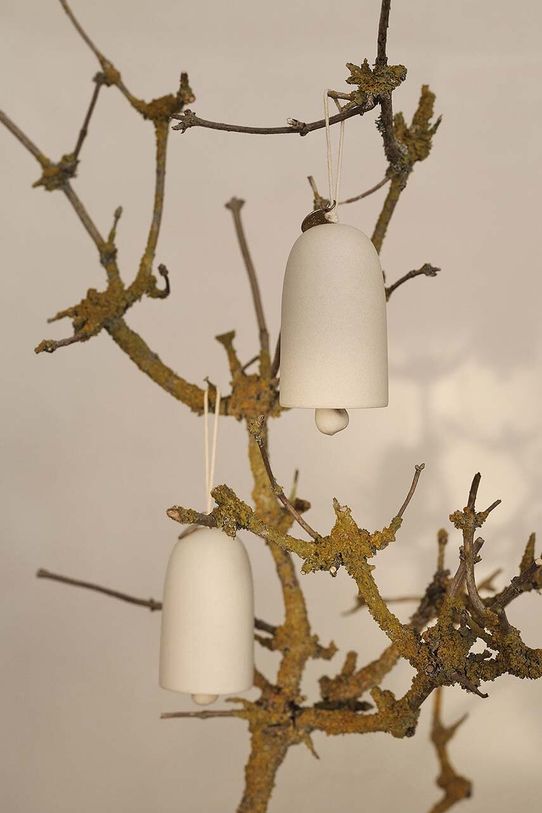 Новогодняя декорация ferm LIVING Bell Ceramic Ornaments 2 шт белый 1104264592