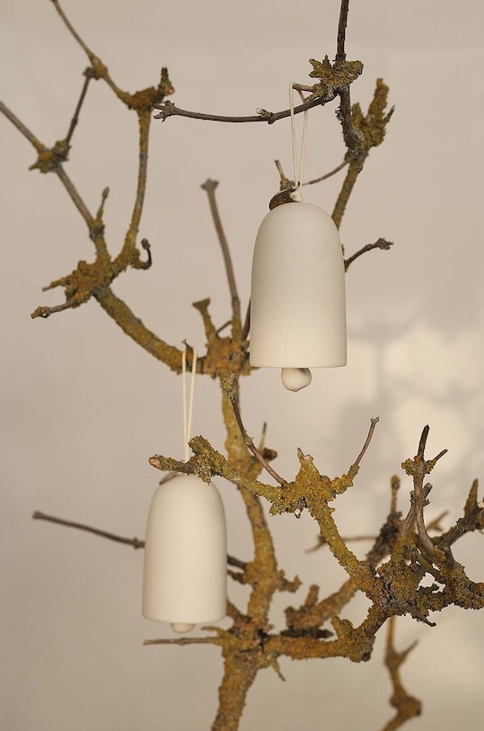 Vánoční dekorace ferm LIVING Bell Ceramic Ornaments 2-pack bílá 1104264592