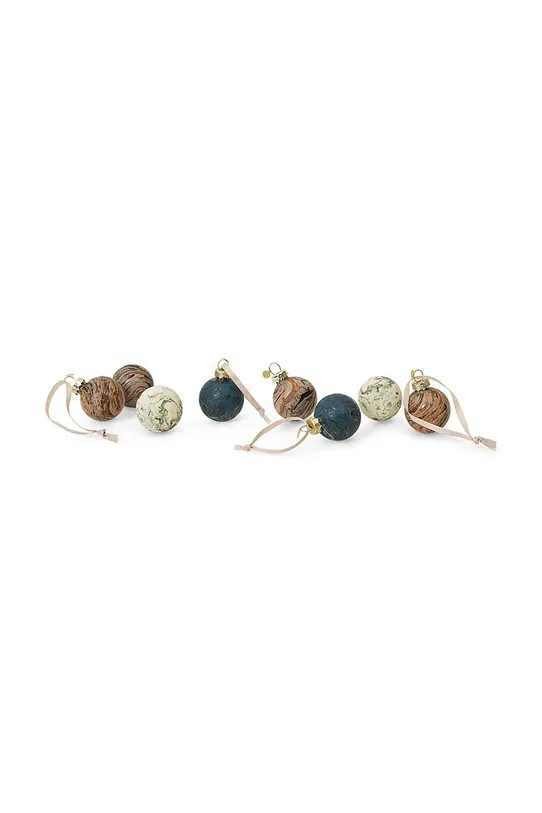 ferm LIVING zestaw bombek choinkowych Marble Baubles S 8-pack multicolor 1104267190