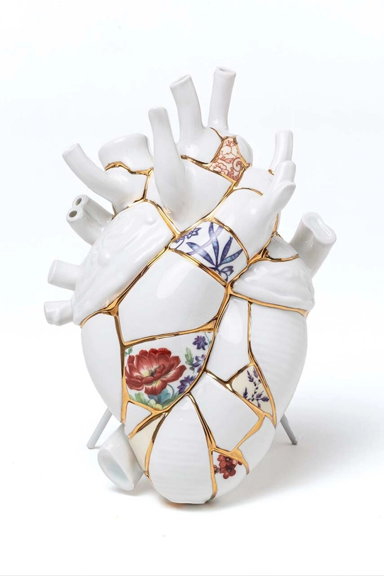 Seletti vaza decorativa Love in Bloom Kintsugi alb 09929