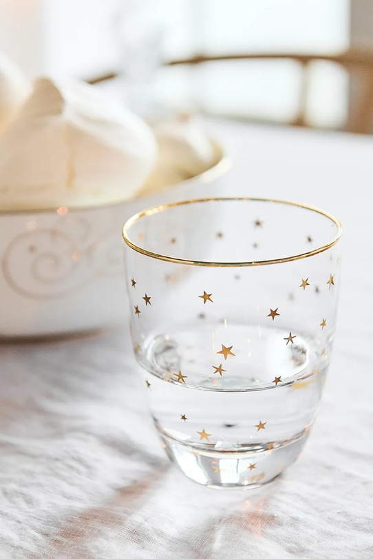 Lifestyle Pip Studio zestaw szklanek Stars Gold 360 ml 6-pack 51.131.057 transparentny