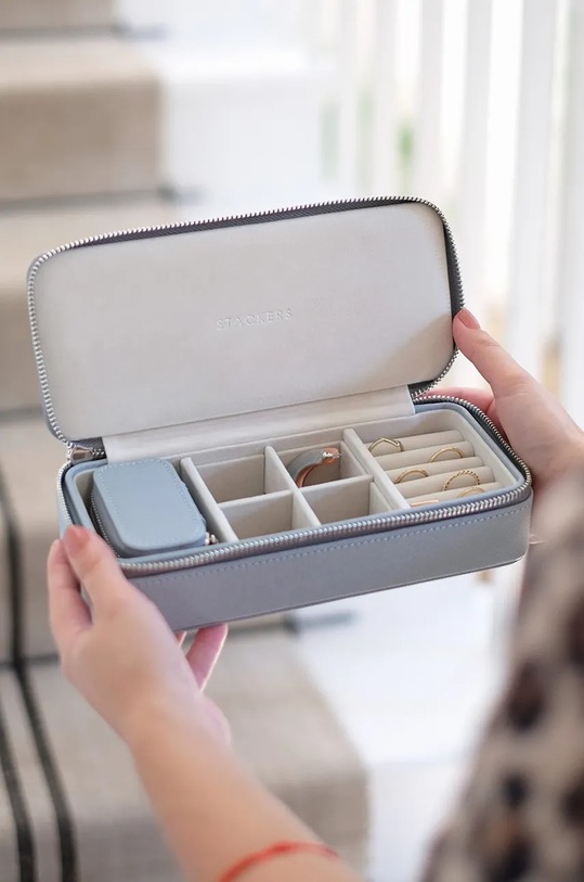 Living și dormitor Stackers cutie de voiaj pentru bijuterii 75345 albastru
