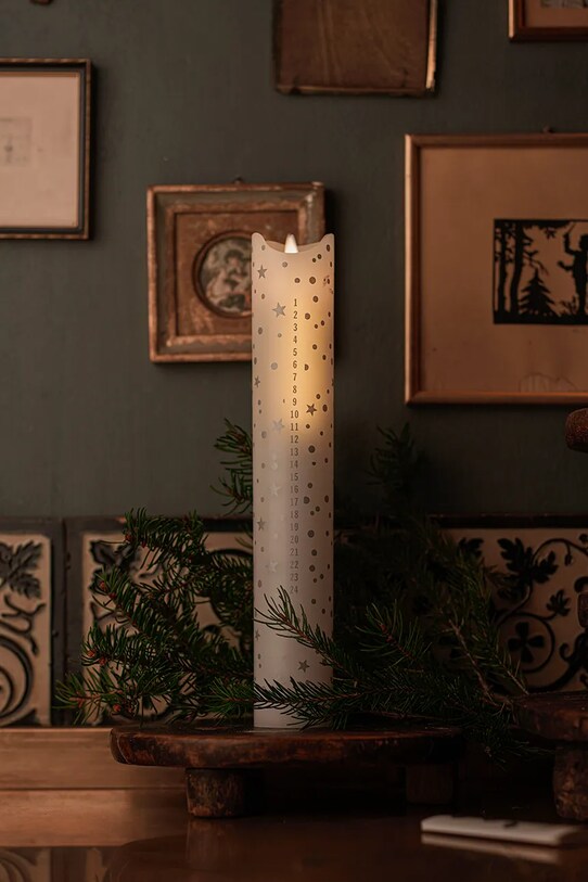 Κερί led advent Sirius Sara 24001 λευκό AA00