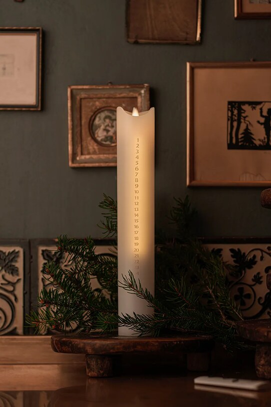 Κερί led advent Sirius Sara 24003 λευκό AA00