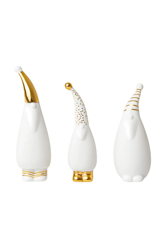 Raeder figurka dekoracyjna świąteczna Santa Gold 2 x 2,5 x 11 cm 3-pack biały C92468