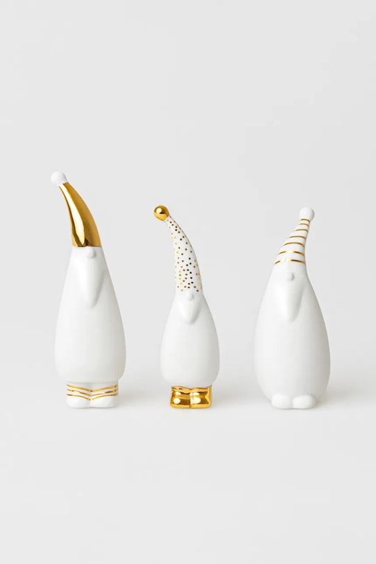 Raeder figurka dekoracyjna świąteczna Santa Gold 2 x 2,5 x 11 cm 3-pack C92468 biały AA00