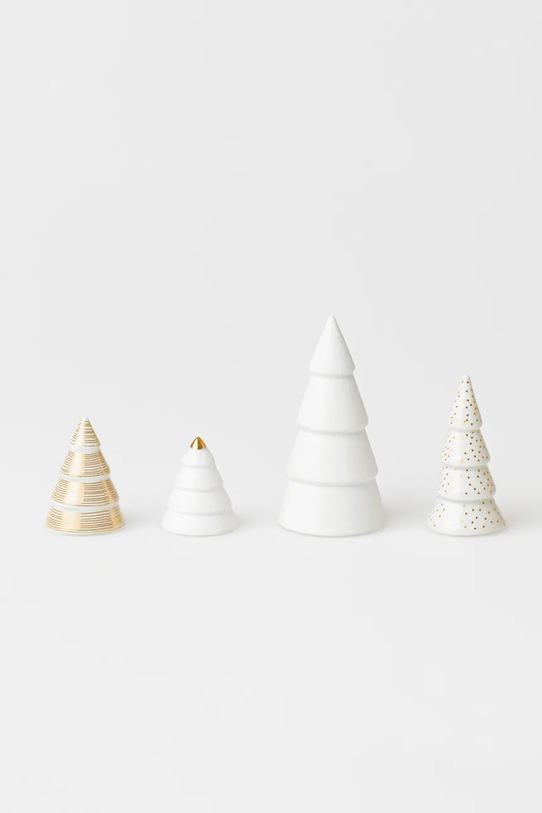 Raeder zestaw figurek świątecznych Fir 4 x 8 cm 4-pack C92525 biały AA00