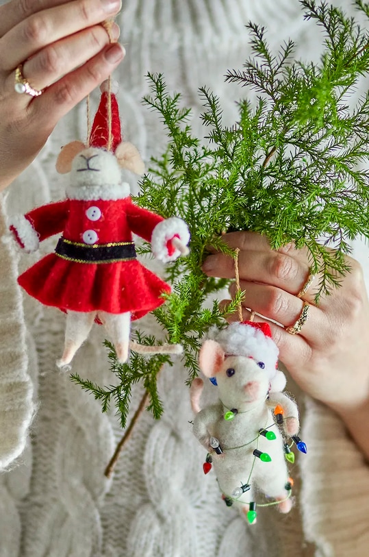 Декоративна підвіска Bloomingville Peo Ornament 2-pack 82061100 білий AA00