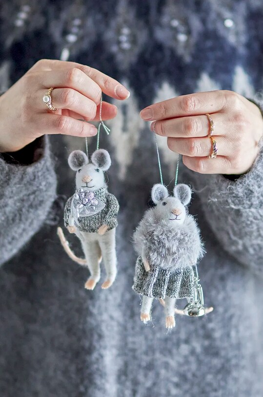 Декоративна підвіска Bloomingville Peo Ornament 2-pack 82061229 сірий AA00