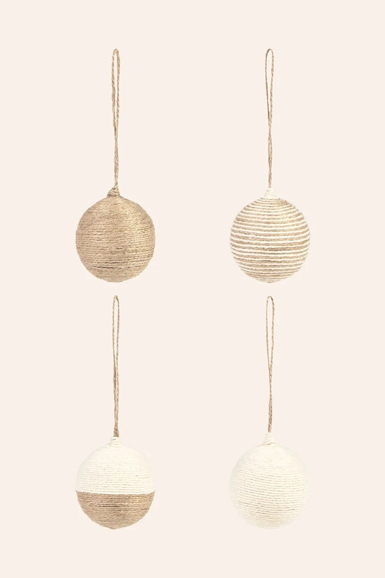 Calma House set de globuri de crăciun Ural Jute Christmas 4-pack bej URAL.ASS7.NAT