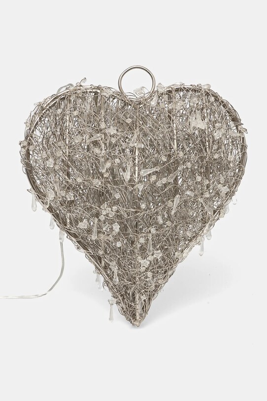 home & lifestyle led karácsonyi dekoráció 12 x 27 x 25 cm ezüst 159857.HEART