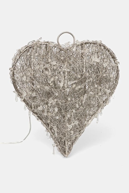home & lifestyle led karácsonyi dekoráció 12 x 27 x 25 cm ezüst 159857.HEART