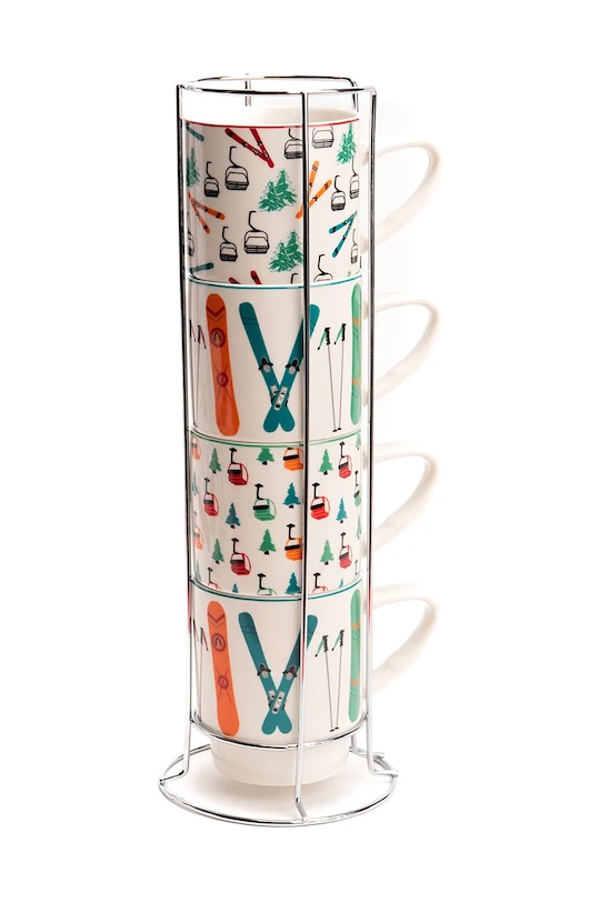 home & lifestyle állvánnyal ellátott bögrekészlet 4 db többszínű 159752