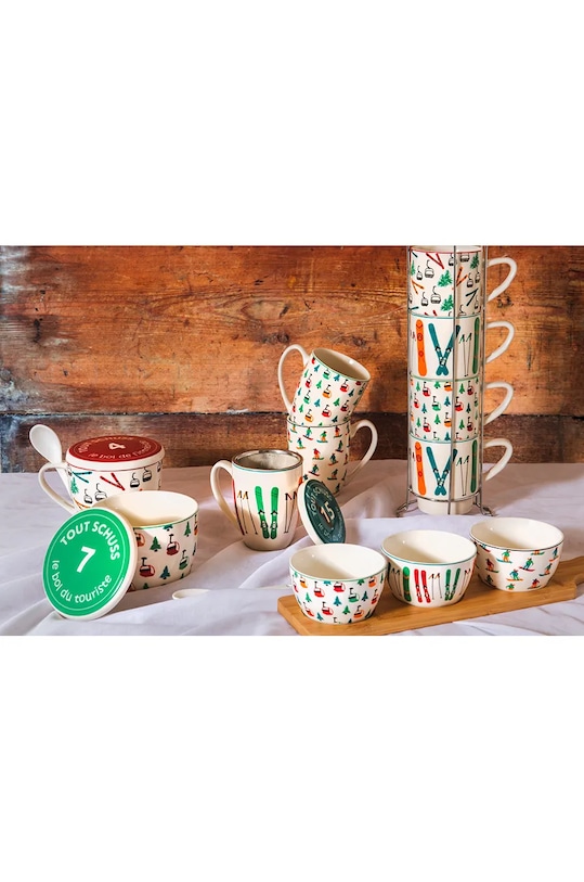 home & lifestyle állvánnyal ellátott bögrekészlet 4 db többszínű 159752