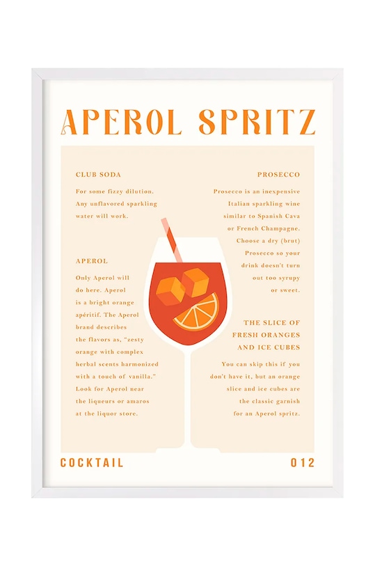Nástenná dekorácia home & lifestyle Aperol Spritz Recipy viacfarebná 15.41.201.24062