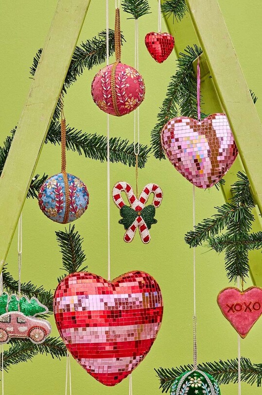 Rice zawieszka dekoracyjna Small Heart Disco Ball DISCO.SHEA multicolor