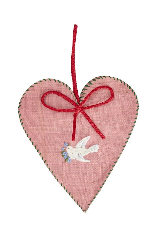 Новорічна прикраса Rice Large Heart Raffia Christmas барвистий RAFOR.HEA