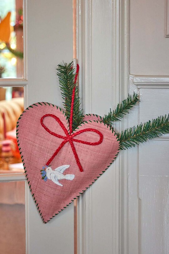 Новогодняя декорация Rice Large Heart Raffia Christmas RAFOR.HEA мультиколор AA00