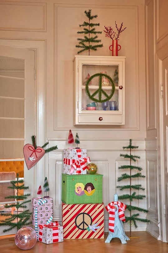 Новогодняя декорация Rice Large Heart Raffia Christmas мультиколор RAFOR.HEA
