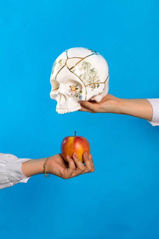 Dekoračná figúrka Seletti Kintsugi Skull 09943