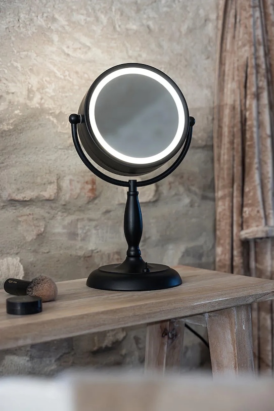 Markslöjd lustro z oświetleniem led Face 108788 czarny AA00