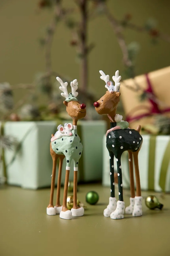 Новогодняя декорация Medusa-Copenhagen Mr & Mrs Rudolf 2024 2 шт 34326 мультиколор