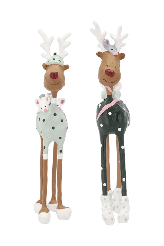 Новогодняя декорация Medusa-Copenhagen Mr & Mrs Rudolf 2024 2 шт 34326 мультиколор AA00