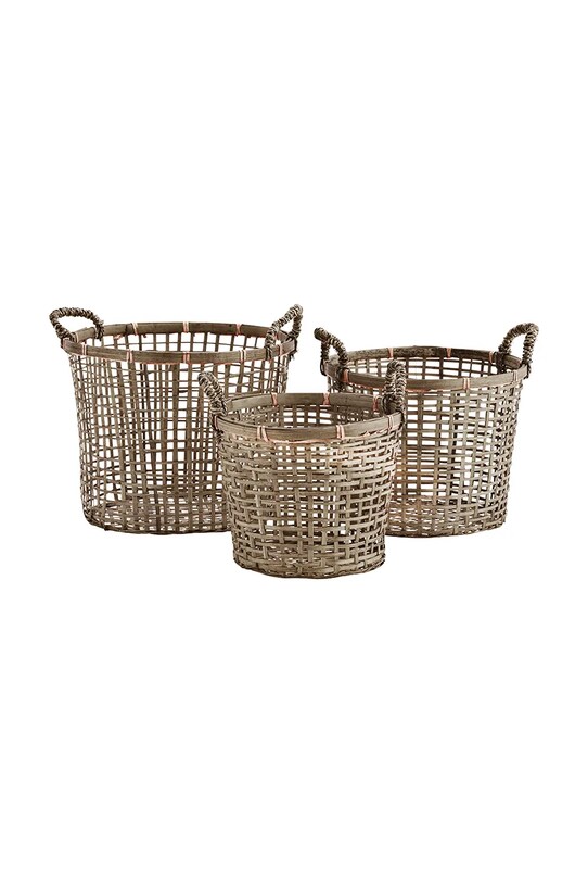 Σετ από καλάθια αποθήκευσης Madam Stoltz Bamboo 3-pack πολύχρωμο FN23.2775R.GR