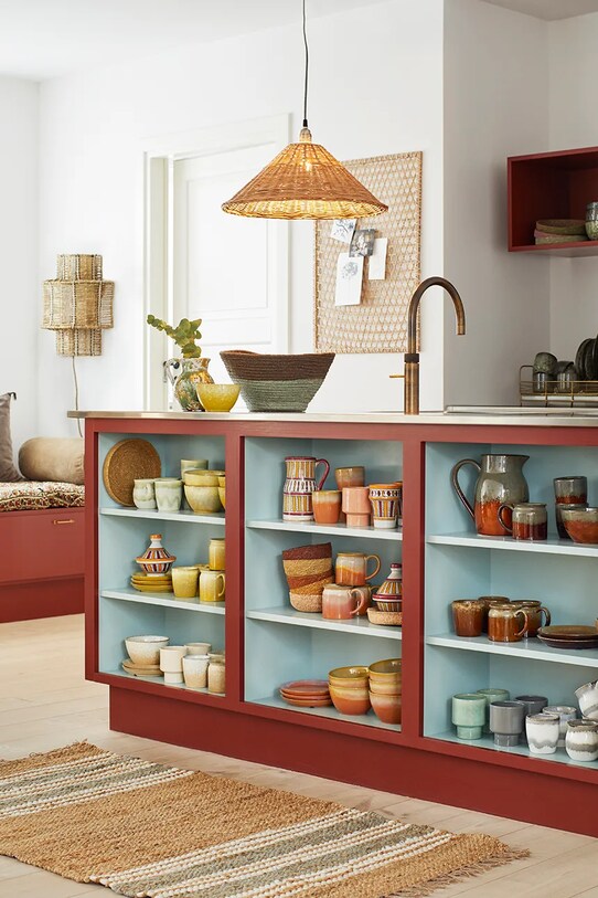 Вітальня та спальня Декоративна ваза Madam Stoltz Terracotta HY230495.M барвистий