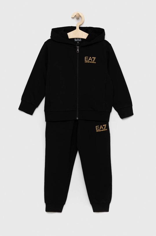 Дитячий бавовняний спортивний костюм EA7 Emporio Armani бавовна чорний 8NBV52.BJ05Z