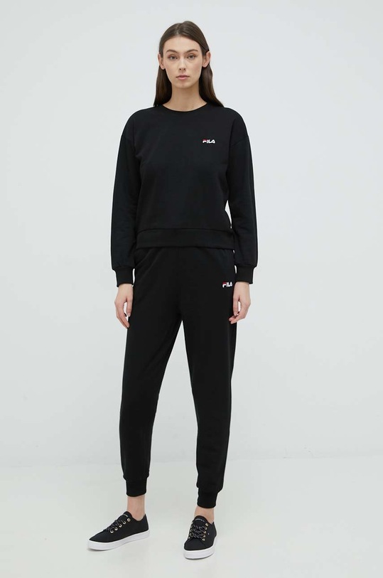 Fila dres lounge bawełniany aplikacja czarny FPW4093