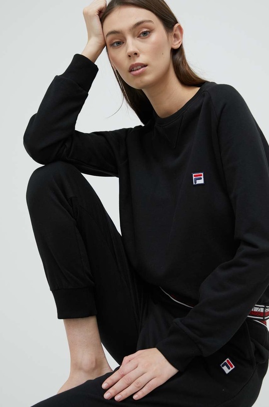 Bavlněná tepláková souprava Fila pletenina černá FPW4095