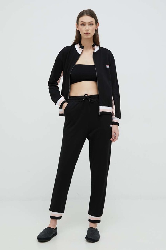 Fila dres lounge bawełniany wzorzyste czarny FPW4097