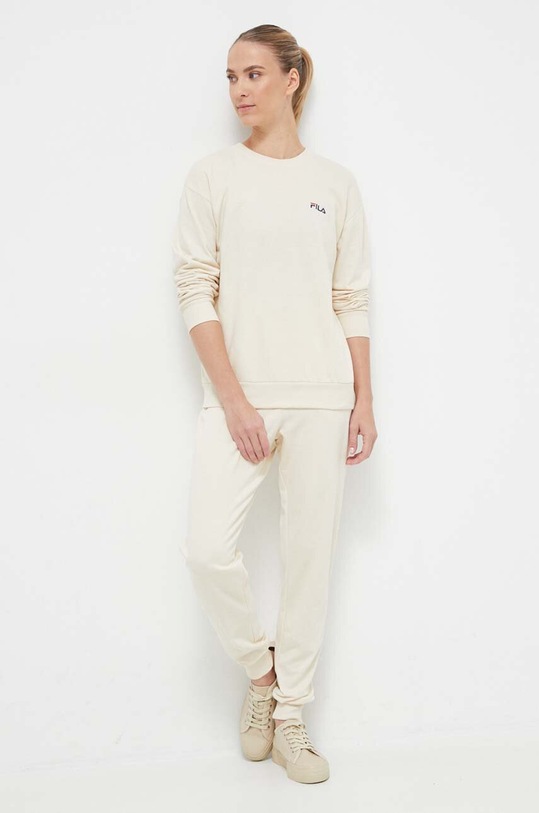 Fila dres bawełniany bawełna beżowy FPW4128