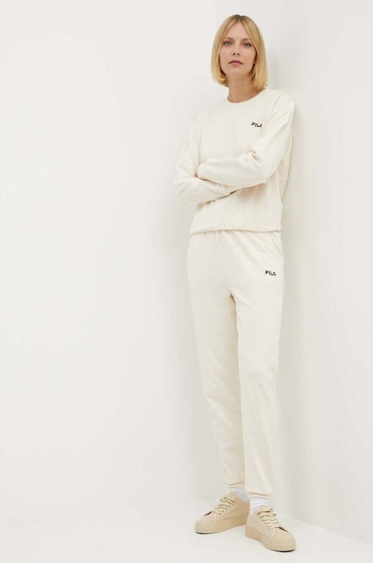 Fila dres bawełniany bawełna beżowy FPS4159