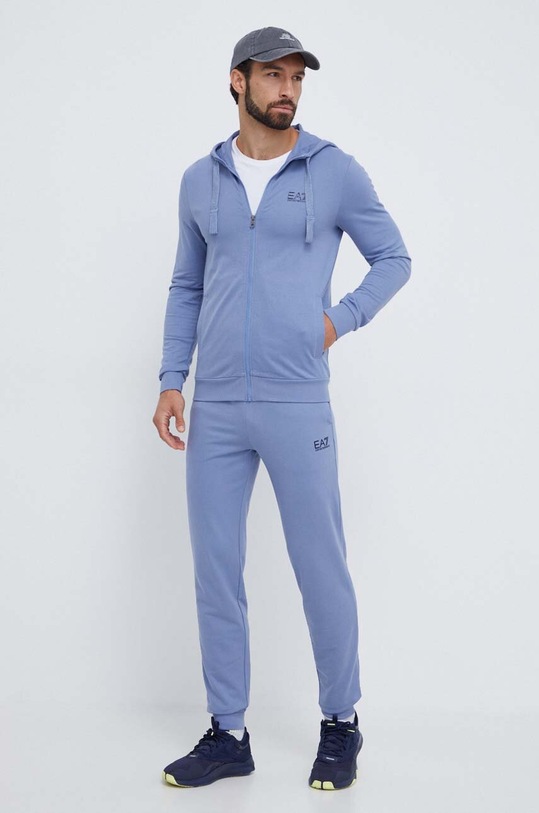 EA7 Emporio Armani dres bawełniany bawełna niebieski 8NPV80.PJ05Z