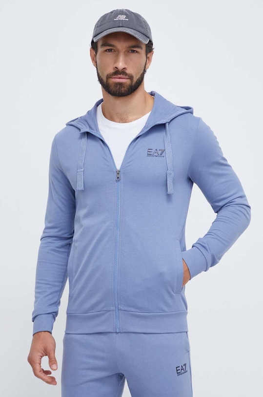 Odzież EA7 Emporio Armani dres bawełniany 8NPV80.PJ05Z niebieski