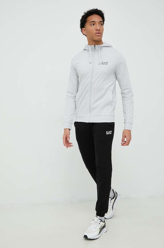 Памучен анцуг EA7 Emporio Armani памук сив 8NPV80.PJ05Z