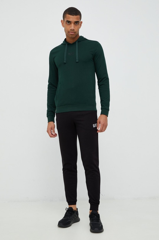 EA7 Emporio Armani dres bawełniany nadruk zielony 8NPV81.PJ05Z